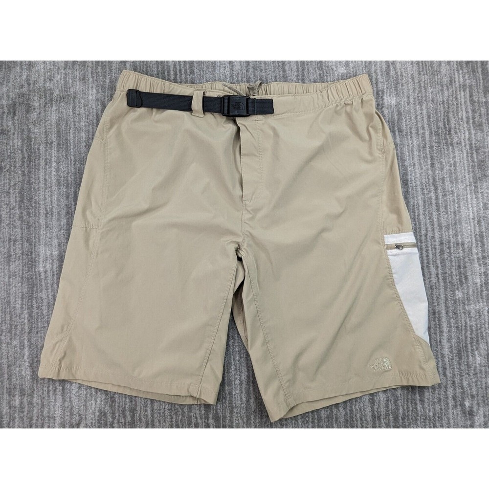North Face Shorts Mens XL Beige Belted Performance Outdoor Hiking Stretch